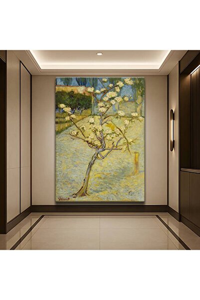 TosbArt Vincent van Gogh Çiçek Açan Armut Ağacı Kanvas Tablo Sanat Tablosu Re...