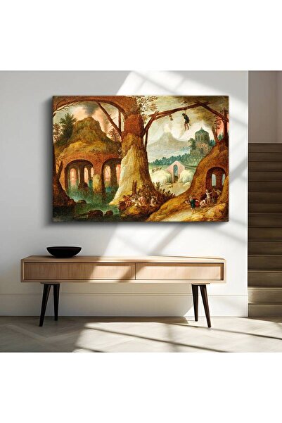 GülsenArt Jan Brueghel Peisaj fantastic Artă a ruinelor Pictură pe pânză Pict...