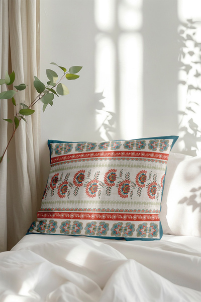 MOSHEYA HOME غطاء وسادة رقمي مصنوع من القطن بنسبة 100%، بأنماط نابضة بالحياة