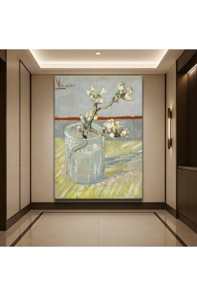TosbArt Vincent van Gogh Bardak Badem Çiçeği Dalı Kanvas Tablo Sanat Tablosu ...