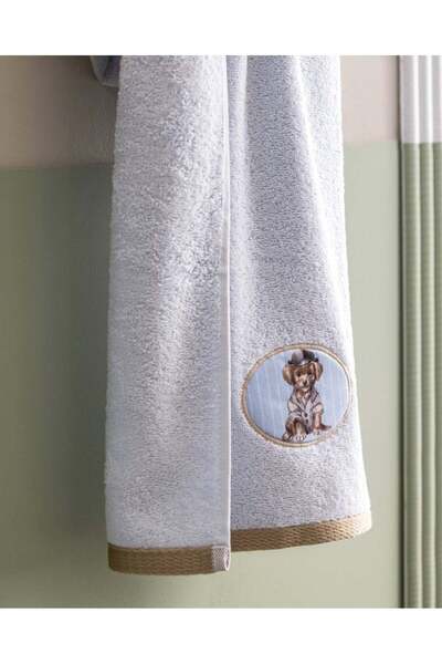 Madame Coco منشفة وجه أولي 100% قطن - رمادي فاتح - 50x70 سم