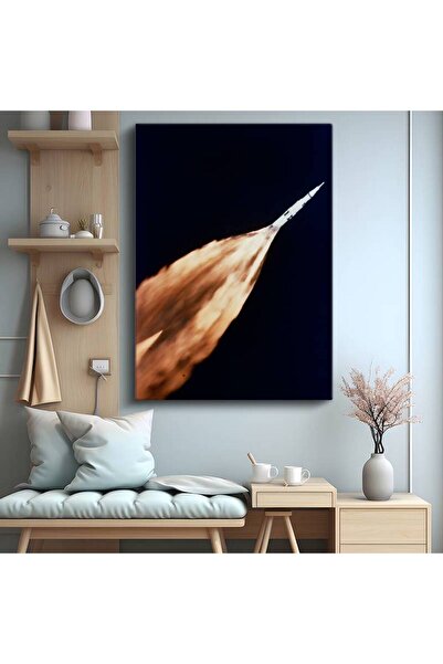 GülsenArt Pictură pe pânză cu lansarea navei spațiale Apollo, pictură cu prog...