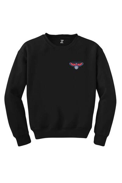 WAKHA سويت شيرت أسود بشعار أتلانتا هوكس