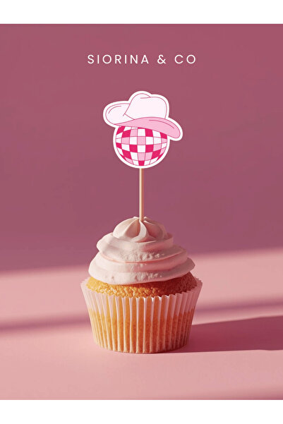 Siorina Co & Event Cowboy Hat and Disco Ball Theme Toothpick Cupcake Toppers Cake Toothpicks Pack of 10