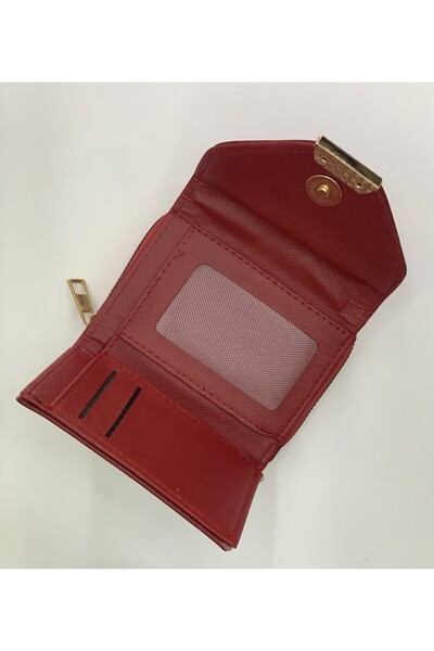 PurpleART Women's Cat Detailed Triangle Cover Medium Size Wallet 9X12X5Cm