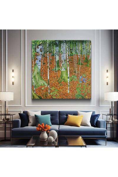 TosbArt Gustav Klimt Huş Ağaçları Orman Manzarası Kanvas Tablo Sanat Tablosu ...