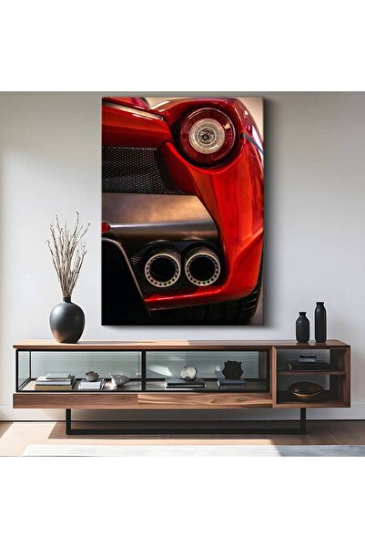 TosbArt Ferrari Spor Araba Arka Spoiler Kanvas Tablo İtalyan Otomotiv Tasarım...
