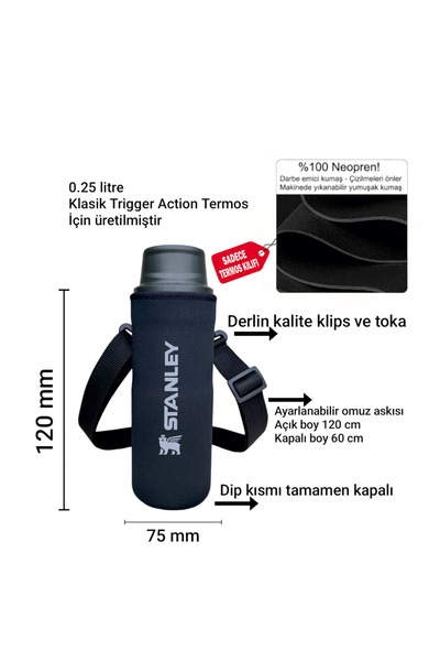 MELA Trigger Action 0,25 lt Neopren Askılı Termos Kılıfı