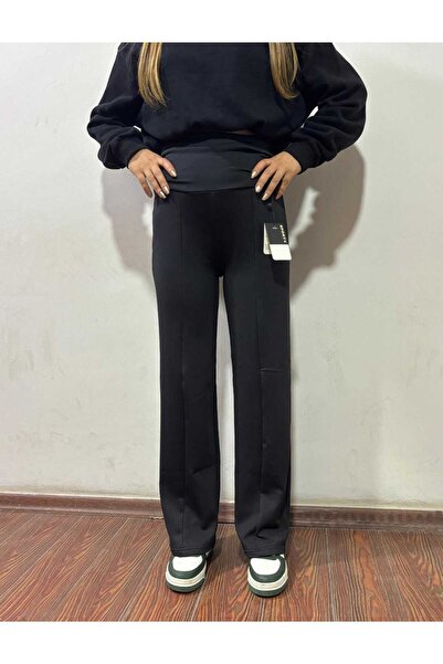 BEYAZTOPTAN BEL DETAYLI FİTTİLİ PALAZZO PANTOLON