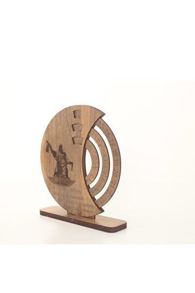 J TOYSS Kişiye Özel Ahşap Sonsuz Takvim - Masaüstü Ofis Dekorasyonu