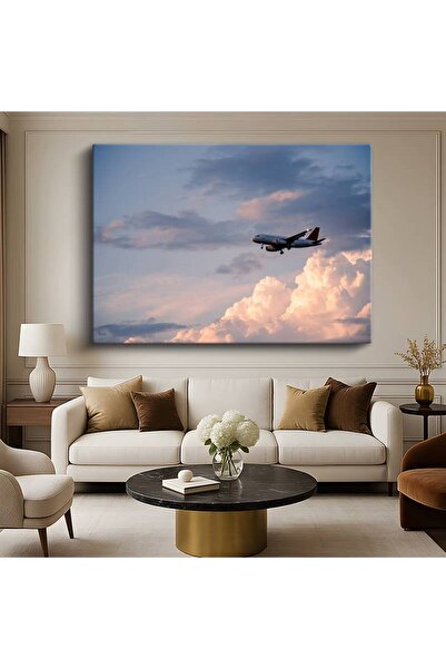 Generic Brand Pictură pe pânză Airbus A320 Sky Passenger, Avion de linie, Pic...