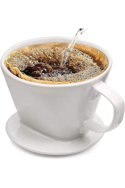 MIBRU Ceramic V60 Dripper 02 - Reusable Coffee Filter, 2-4 Cup