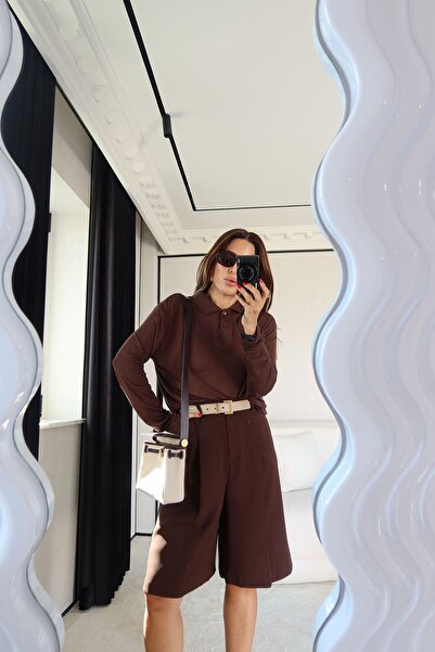 ForOus ΜΑΚΡΥΜΑΝΙΚΟ ΜΠΛΟΥΖΑ ΠΟΛΟ ΜΕ ΛΑΜΠΡΟ ΚΟΛΑΡΑ ΑΠΟ ΑΤΣΑΛΙ