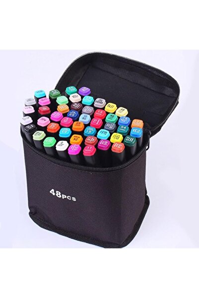 MIBRU 48-Color Double-Ended Art Marker Set with Case