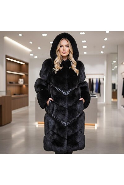 ihaoo Winter coat with fur and leather inserts