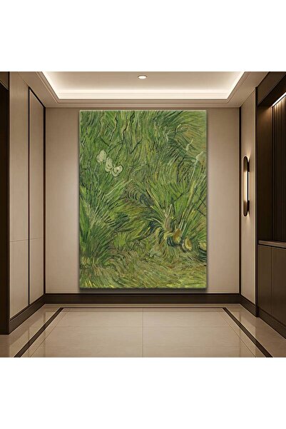 TosbArt Vincent van Gogh Kelebekli Çimen Doğa Manzarası Kanvas Tablo Sanat Ta...