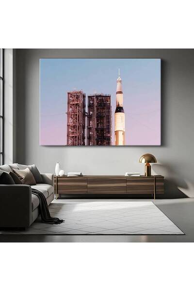 Generic Brand Rampa de lansare a rachetei Saturn V, pictură pe pânză, navă sp...