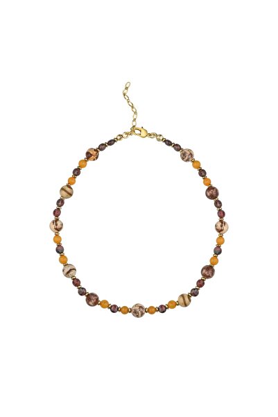 CAL'S Coffee Mixed Natural Stone Necklace
