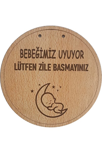 mars tasarım Zile Basmayınız Bebek Uyuyor Uyarı Tabelası Kartı Levhası Maymun...