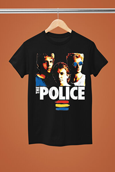 MAGORS تي شيرت روك قطني مطبوع عليه THE POLICE بأكمام قصيرة وقصة عادية