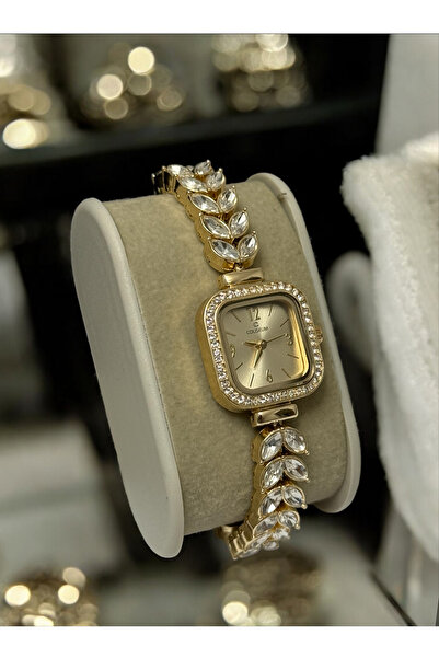 MAC CENTER Pi̇nterest Model Steel Band Wristwatch – Quartz Movement – Gold Co...