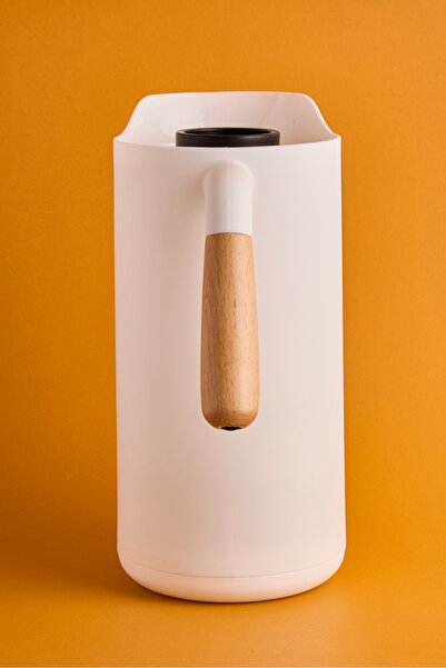 Perotti Lotus Nordic Bambu Saplı Cam Vakumlu Termos 1000 ml Beyaz