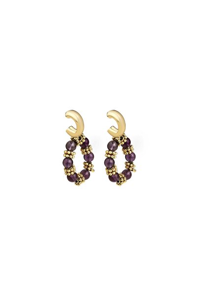 CAL'S Natural stone amethyst earrings