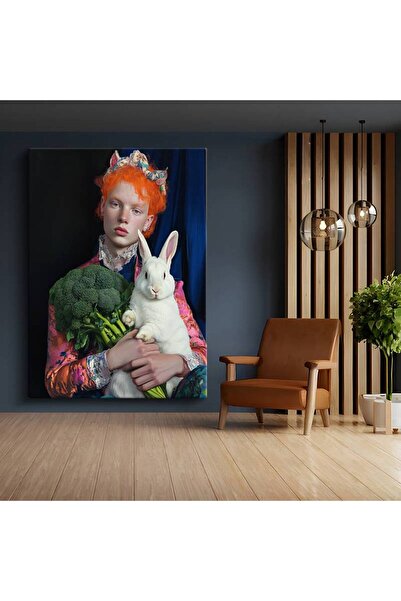 GülsenArt Tim Walker Rabbit Portrait Art Pictură pe pânză Pictură murală Pict...