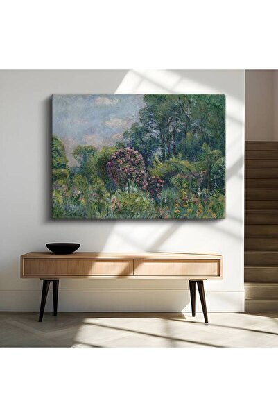 GülsenArt Claude Monet Bahçe Çiçekleri Renkli Manzara Kanvas Tablo Duvar Tabl...