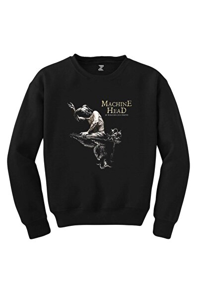 WAKHA سويت شيرت أسود برأس آلة المملكة والتاج