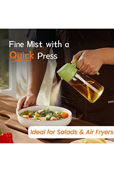 RELAXY 470ml Oil Dispenser Bottle for Kitchen - 2 in 1 Olive Oil Dispenser and Oil Sprayer