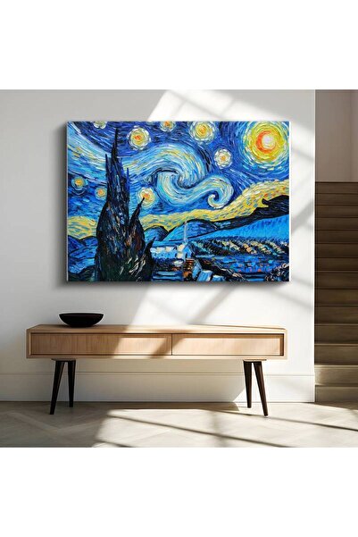 TosbArt Vincent van Gogh Yıldızlı Gece Ünlü Sanat Eseri Kanvas Tablo Sanat Ta...