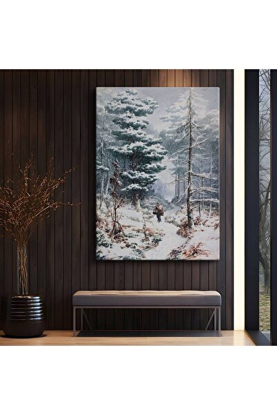 GülsenArt Ivan Shishkin Pădurea de iarnă Călătorie pe zăpadă Pictură pe pânză...