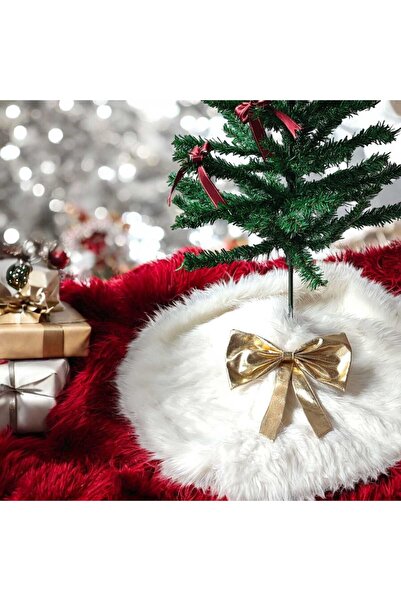 MODA NUR 1 Piece Shiny, Gold, Lamé Christmas Pine Tree Bow Ribbon New Year Christmas Party Decoration Ornaments