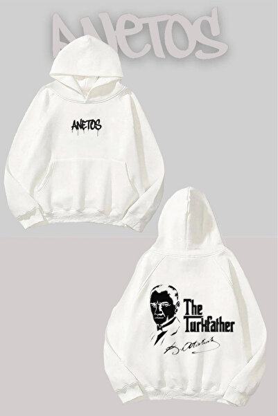 Anetos The Turkfather Sırt cu imprimeu Alb cu glugă Swea tricou