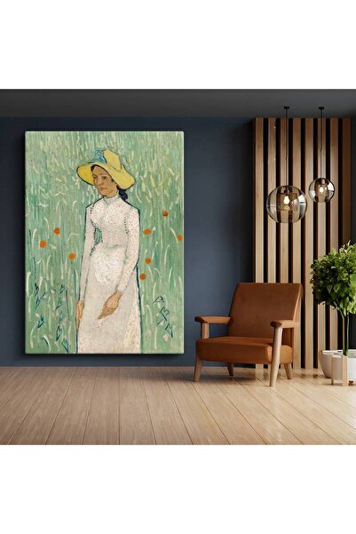 GülsenArt Vincent van Gogh Portretul femeii în pălărie galbenă Pictură pe pân...