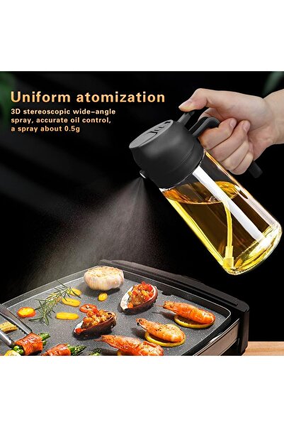 RELAXY 470ml Oil Dispenser Bottle for Kitchen - 2 in 1 Olive Oil Dispenser and Oil Sprayer