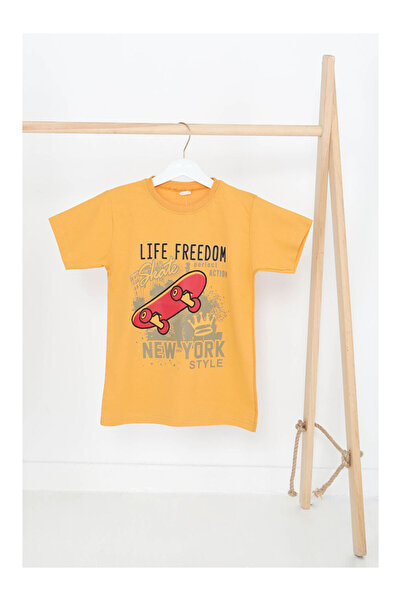 LC Waikiki تيشيرت للأولاد بأكمام قصيرة وطبعة ساري - 27383