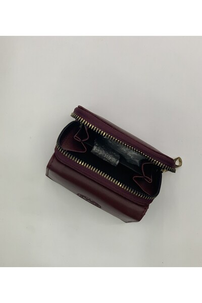 PurpleART Women's Polo Embroidered Faux Leather Small Wallet 7X10Cm