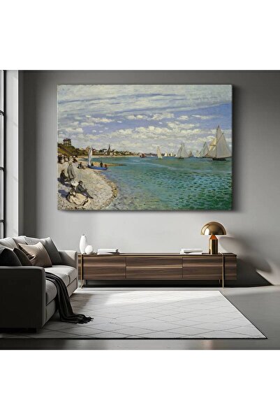gurbaart Claude Monet Sainte-Adresse Plajı Deniz Resmi Kanvas Modern Sanat Ta...