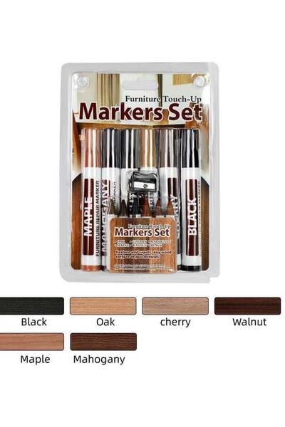 3max Three Max Wooden Furniture Repair Pen Set with Wax Sticks & Sharpener