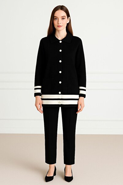 MAY MARA 2-Piece K Ribbed Knit Knitted Cardigan and Pants Tricot Set