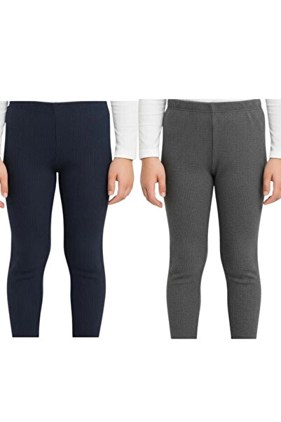 YARENKİDS Children's Tights Underwear İçi Şa Fleece-Lined Black Gray Navy Blue Brown Set of 4