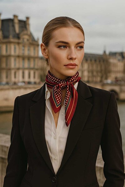 bahia butik aksesuar Silky Scarf in Classic Patterns in Coffee Tones – 50*50 ...