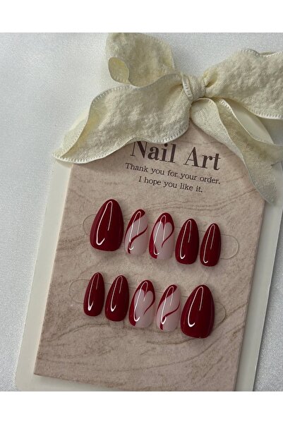 Violet nails Bordo kalp tırnak