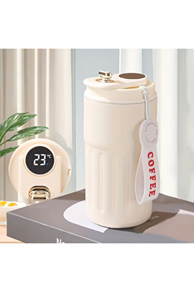 Coffee Sızdırmaz Paslanmaz Çelik Termos Dijital Derece Göstergeli (410 ml )