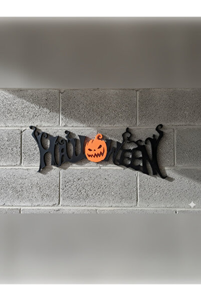 Maves Tasarım Halloween Yazılı ve Kabak Motifli Duvar Dekoru