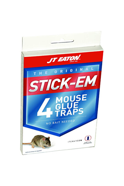 Stick-Em مصائد فئران داخلية/خارجية غير سامة، 4 × 3 بوصة