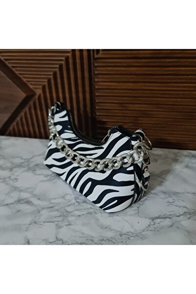 ERGİNCİ HOME Crocodile Double Strap Shoulder Hand and Crossbody Women's Bag with Metal Chain Detail