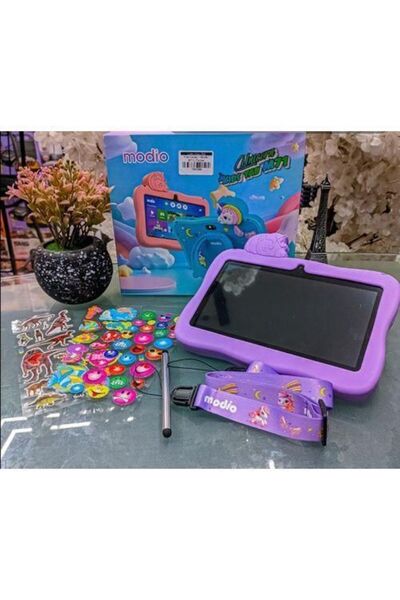 Modio جهاز لوحي M71 للأطفال بشاشة 7 بوصات عالية الدقة بنظام Android 11 وذاكرة وصول عشوائي (RAM) سعة 6 جيجابايت وذاكرة تخزين 128 جيجابايت